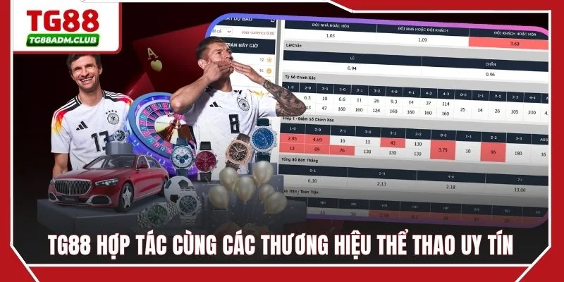 TG88 hợp tác cùng các thương hiệu thể thao uy tín